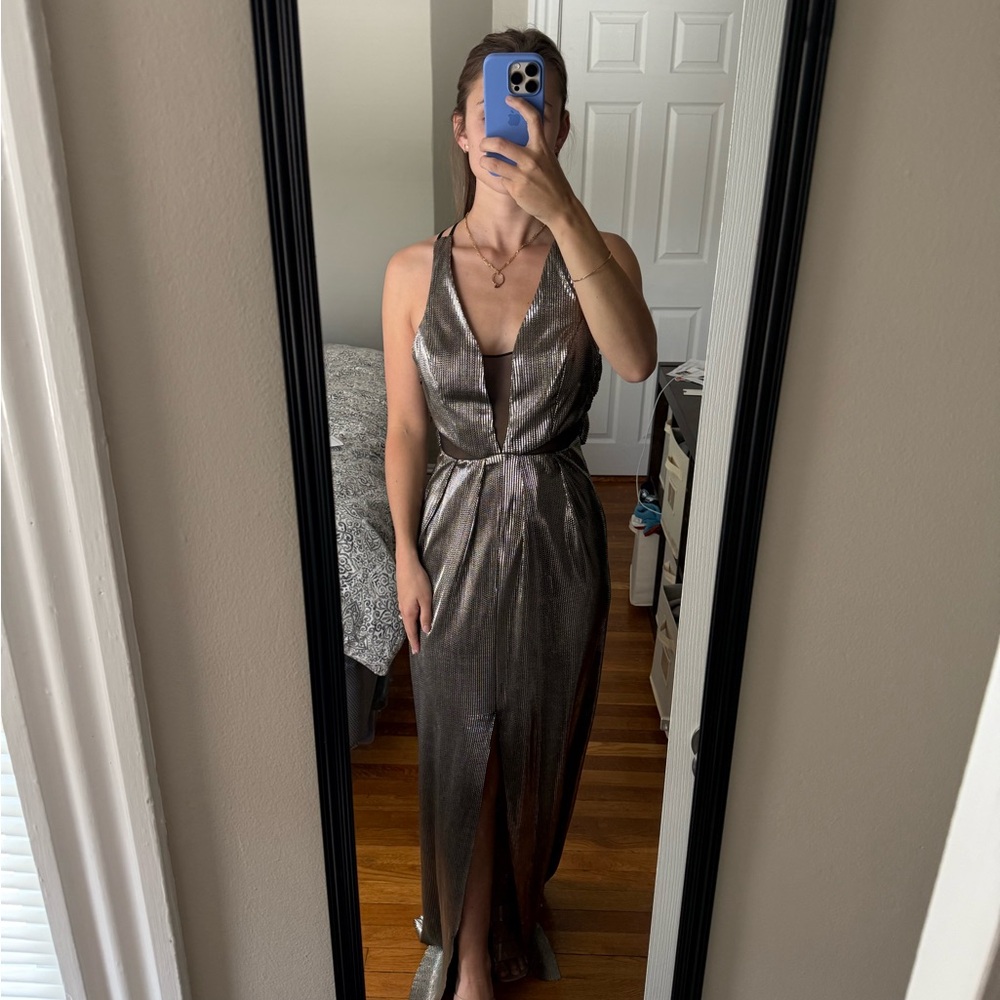 Elegant Metallic Evening Gown, Size 4 by BCBGeneration